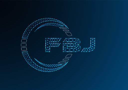 FBJ low poly letter logo vector design. FBJ lower poly logo design.
