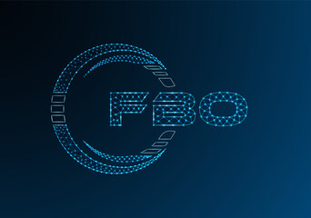 FBO low poly letter logo vector design. FBO lower poly logo design.