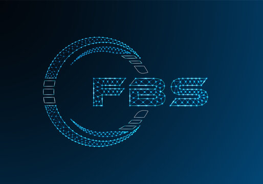 FBS low poly letter logo vector design. FBS lower poly logo design.