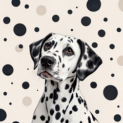 "Playful Black-and-White Dalmatian-Inspired Pattern with Organic Dots on Neutral Backdrop &ndash; Modern and Fun"
