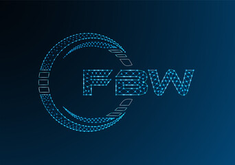 FBW low poly letter logo vector design. FBW lower poly logo design.