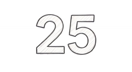 Twenty five number graphic design element on white background for communication and design