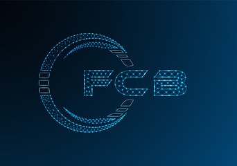 FCB low poly letter logo vector design. FCB lower poly logo design.