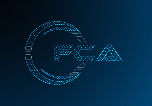 FCA low poly letter logo vector design. FCA lower poly logo design.