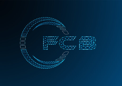 FCB low poly letter logo vector design. FCB lower poly logo design.