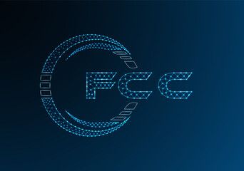 FCC low poly letter logo vector design. FCC lower poly logo design.