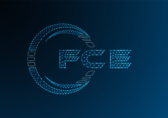 FCE low poly letter logo vector design. FCE lower poly logo design.