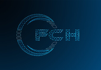 FCH low poly letter logo vector design. FCH lower poly logo design.