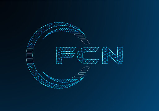 FCN low poly letter logo vector design. FCN lower poly logo design.