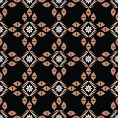 Geometric flower pattern for fabric and background, seamless pattern.