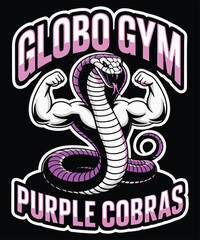 Globo Gym Purple Cobras Graphic Design