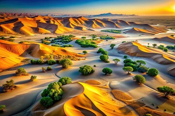 African Desert Aerials - Abstract Panoramic Art