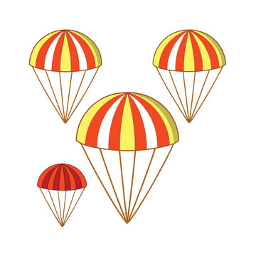 parashoot on the sky white background vector art illustration