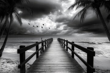 Dramatic beach scene