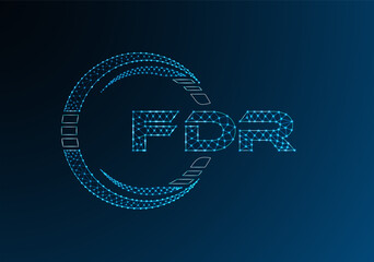 FDR low poly letter logo vector design. FDR lower poly logo design.
