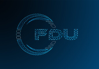 FDU low poly letter logo vector design. FDU lower poly logo design.