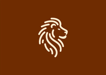 Minimal lion line logo for strength, royalty, or bold brand identity.