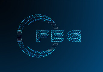 FEG low poly letter logo vector design. FEG lower poly logo design.