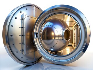 Rotating Metallic Sphere Door, Spacecraft, Slow Opening