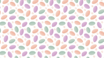 Flower petals seamless repeating pattern on a pure white background