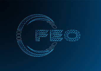 FEP low poly letter logo vector design. FEP lower poly logo design.