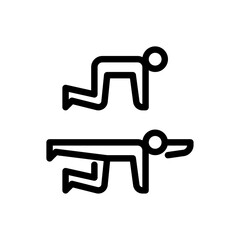 bird dog move outline icon. workout move line art illustration.