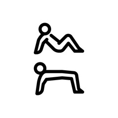 hip thrust outline icon. workout move line art illustration.