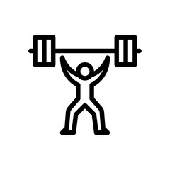 weightlifting outline icon. figure workout move line art illustration.
