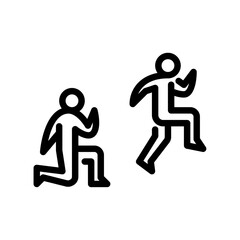lunge and jump outline icon. workout move line art illustration.