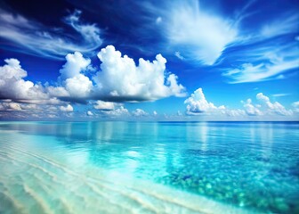 Obraz premium Serene Ocean Landscape, Tilt-Shift Effect