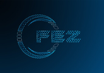 FEZ low poly letter logo vector design. FEZ lower poly logo design.