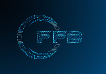 FFB low poly letter logo vector design. FFB lower poly logo design.