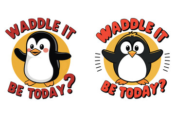 Naklejka premium Retro Cartoon Penguin T-Shirt – 