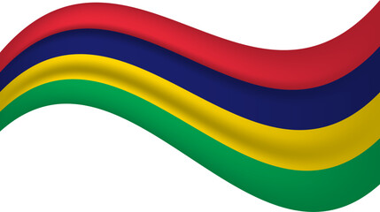 Mauritius wavy flag, waving flag vector illustration