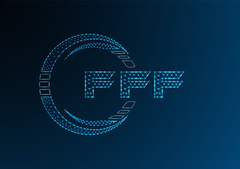 FFF low poly letter logo vector design. FFF lower poly logo design.