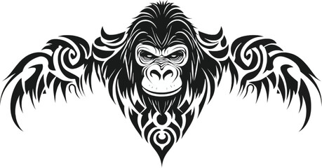 Tribal Gorilla Artwork for Tattoo Enthusiasts and Designers