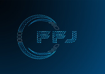 FFJ low poly letter logo vector design. FFJ lower poly logo design.