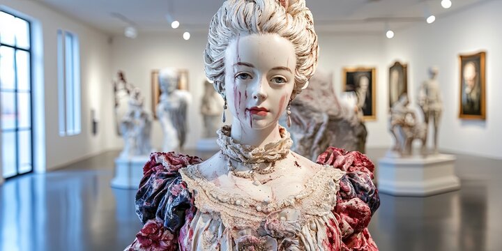 photo of woman cosplaying as marie antoinette