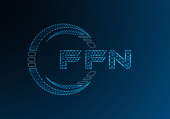 FFN low poly letter logo vector design. FFN lower poly logo design.