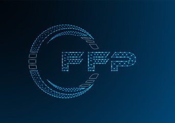 FFP low poly letter logo vector design. FFP lower poly logo design.