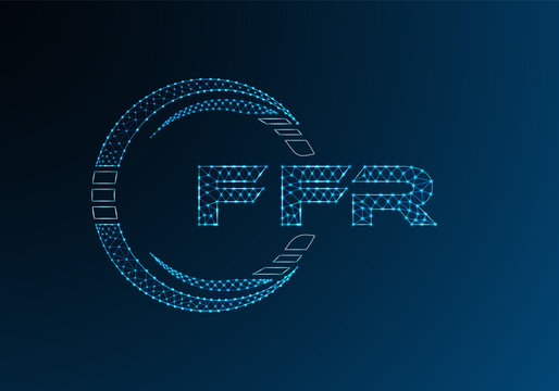 FFR low poly letter logo vector design. FFR lower poly logo design.