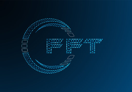 FFT low poly letter logo vector design. FFT lower poly logo design.