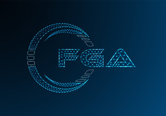 FGA low poly letter logo vector design. FGA lower poly logo design.