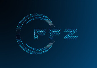 FFZ low poly letter logo vector design. FFZ lower poly logo design.