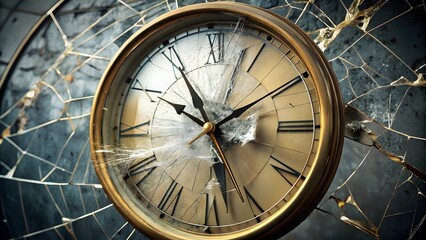 Obraz premium Shattered Timepiece