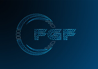 FGF low poly letter logo vector design. FGF lower poly logo design.