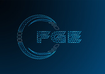 FGE low poly letter logo vector design. FGE lower poly logo design.