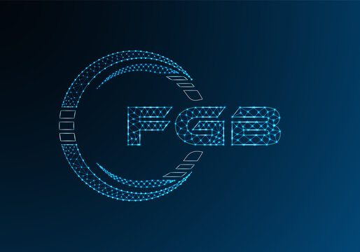 FGB low poly letter logo vector design. FGB lower poly logo design.