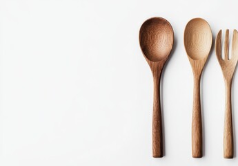 Wooden Utensils on White Background (1)