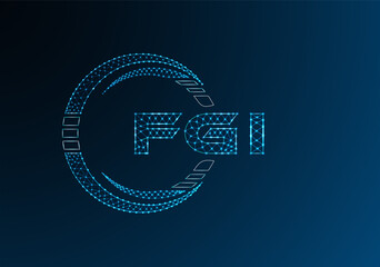 FGI low poly letter logo vector design. FGI lower poly logo design.